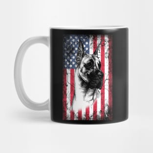 Patriotic Great Danes American Flag Mug